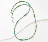 American West Sterling Silver Bold 32" Turquoise Bead Necklace